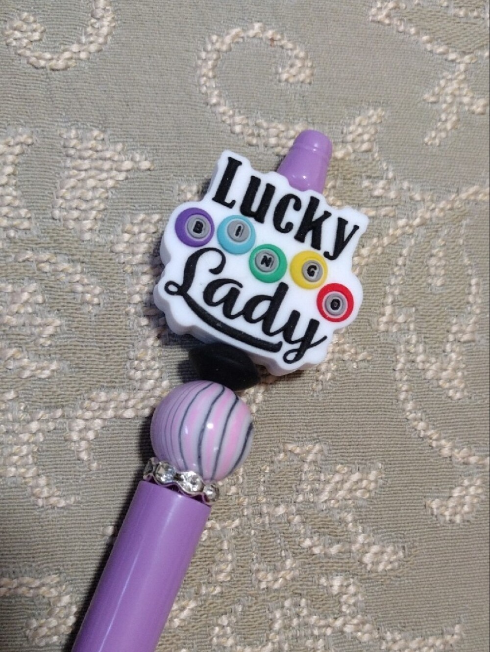 Lucky Lady Purple Decorative Ballpoint Pen - Picture 2 of 2